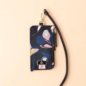 Kate Spade dawn paper rose card case lanyard
